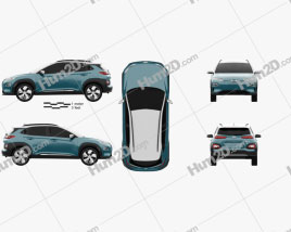 Hyundai Kona Electric 2020 car clipart