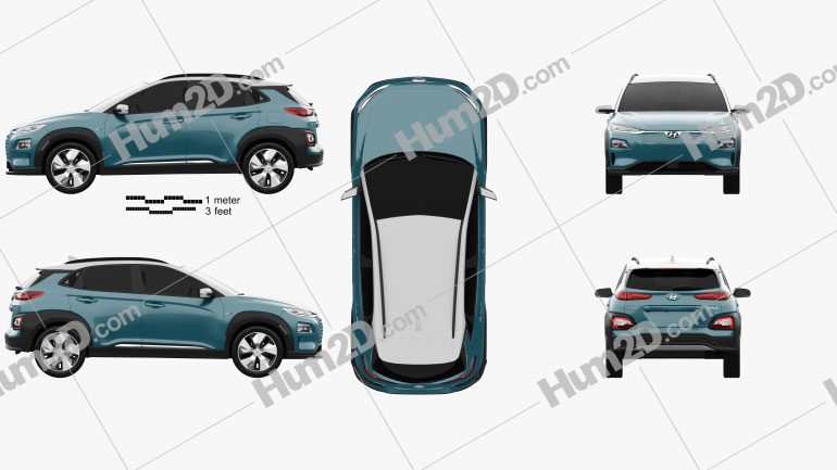 Hyundai Kona Electric 2020 car clipart
