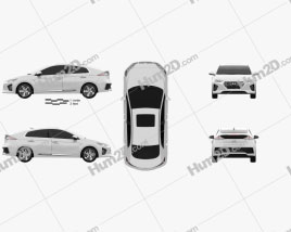 Hyundai Ioniq hybrid 2019 car clipart