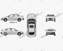 Hyundai Ioniq hybrid com interior HQ 2019 car clipart
