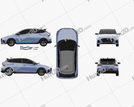Hyundai i20 N 2020 car clipart