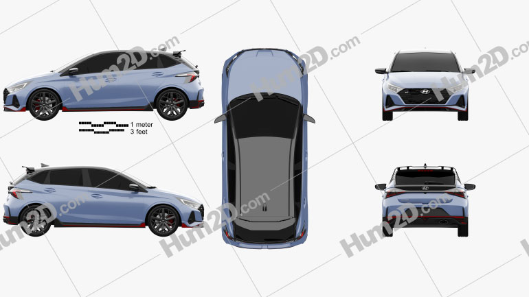 Hyundai i20 N 2020 car clipart