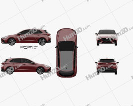 Hyundai i30 N-Line hatchback 2020 car clipart