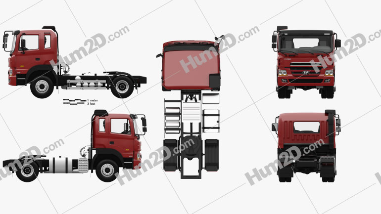 Hyundai Trago Tractor Truck 2-axle with HQ interior 2008 PNG Clipart