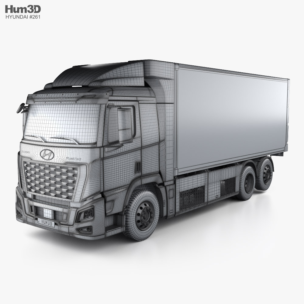 Hyundai Xcient FCEV Box Truck 2023 clipart