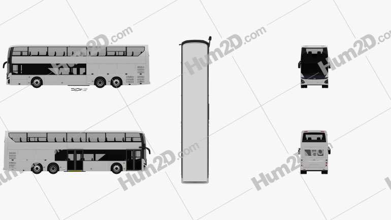 Hyundai Elec City Double-Decker Bus 2021 clipart