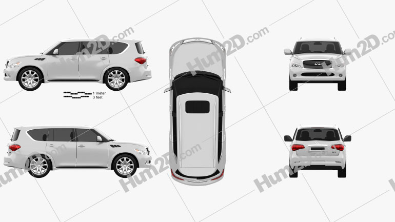 Infiniti QX80 2011 Clipart and Blueprint  Download Vehicles Clip Art