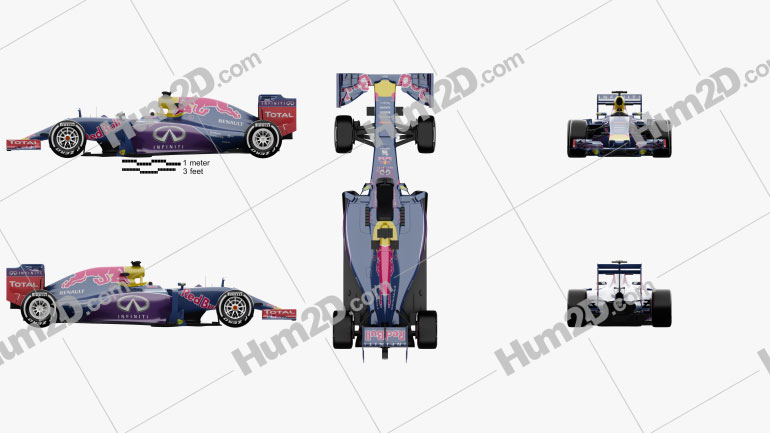 Red Bull F1 Car Clipart and Blueprints for Download