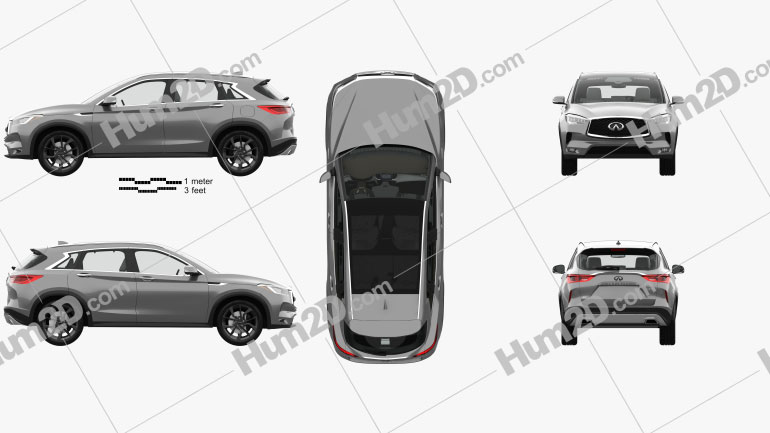 Infiniti QX50 with HQ interior 2019 car clipart