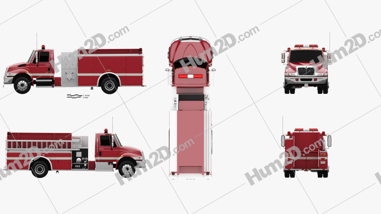 International Durastar Fire Truck 2002 Clipart Image