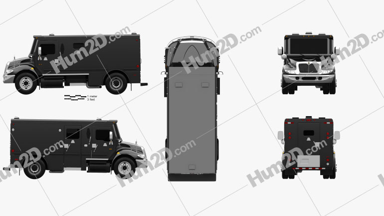 International Durastar Armored Cash Truck 2002 clipart