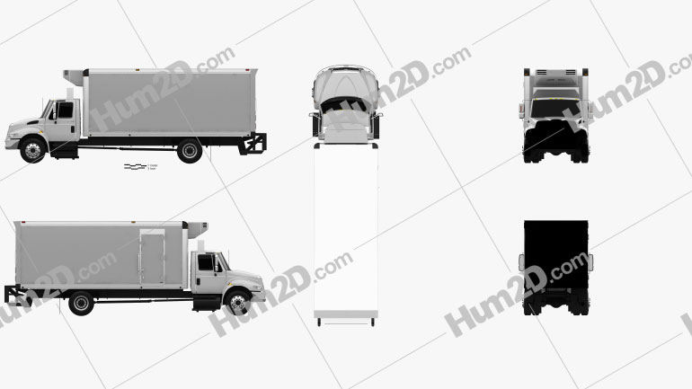 International Durastar Box Truck 2002 clipart