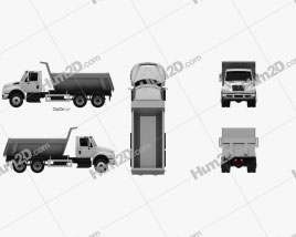 International DuraStar Dump Truck 3-axle 2002 clipart