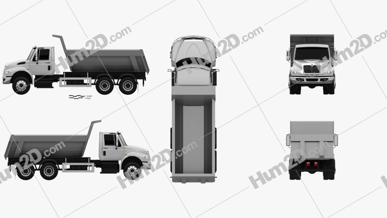 International DuraStar Dump Truck 3-axle 2002 Blueprint