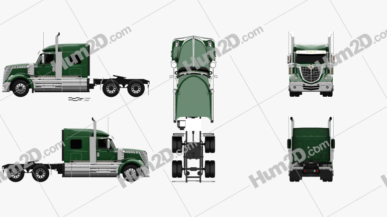 International LoneStar Tractor Truck 2008 Blueprint