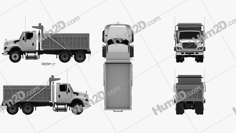 International WorkStar Dump Truck 2008 Clipart Image