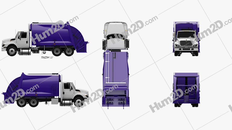International WorkStar Garbage Truck Rolloffcon 2008 Blueprint