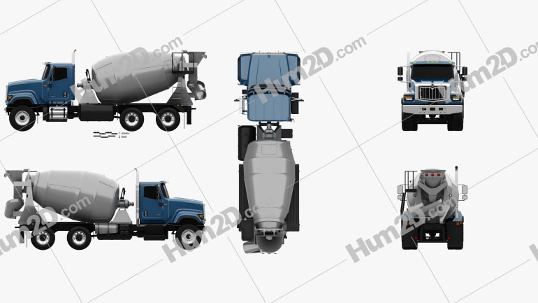 International HX515 Mixer Truck 2016 Blueprint