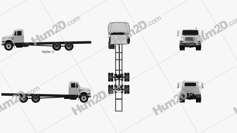 International 4900 Chassis Truck 2009 clipart