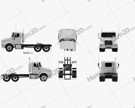 International 9200 Day Cab Tractor Truck 2009 clipart