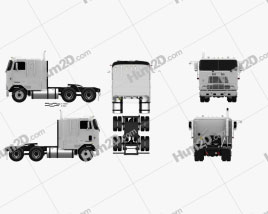 International 9600 Tractor Truck 1994 clipart