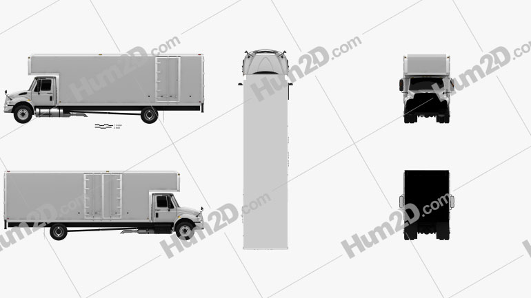 International Durastar 4700 Box Truck 2010 clipart