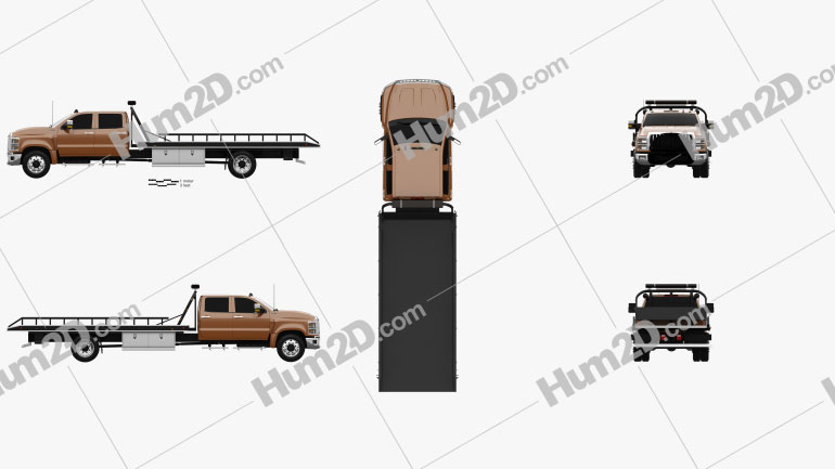 International CV Crew Cab Rollback Truck 2018 clipart