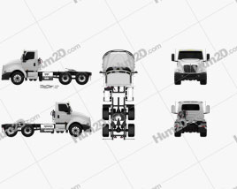 International RH Day Cab Tractor Truck 2018 clipart