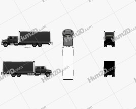 International Durastar Crew Cab Box Truck 2017 clipart