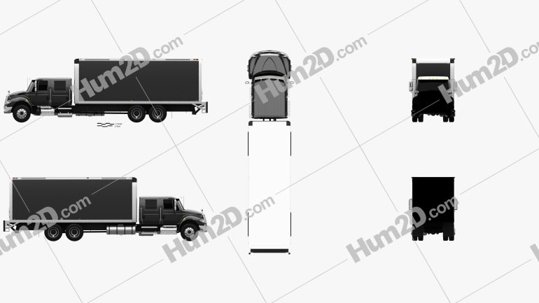 International Durastar Crew Cab Box-LKW 2017 clipart