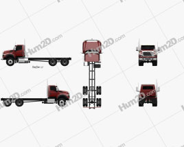 International HV613 Day Cab Chassis Truck 3-axle 2018 clipart