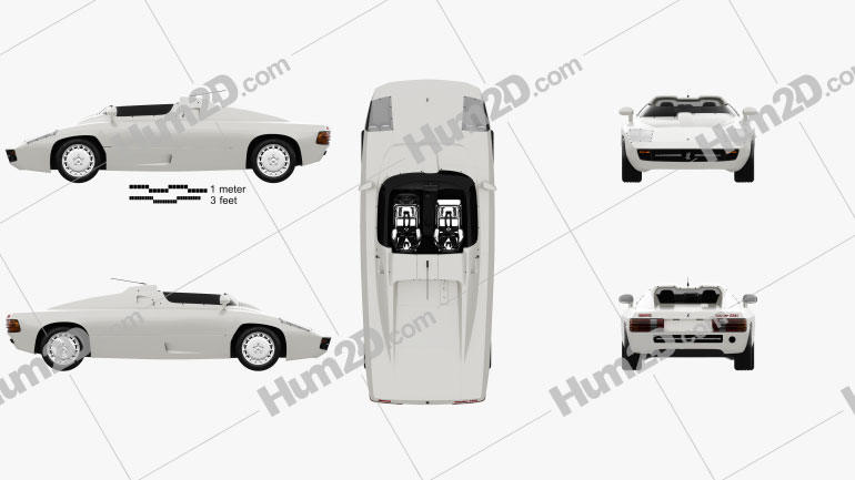 Isdera Spyder 036i 1988 car clipart