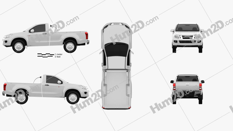 Isuzu D-Max Single Cab 2012 Clipart Image