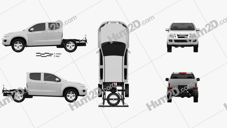 Isuzu D-Max Double Cab Chassis 2012 car clipart