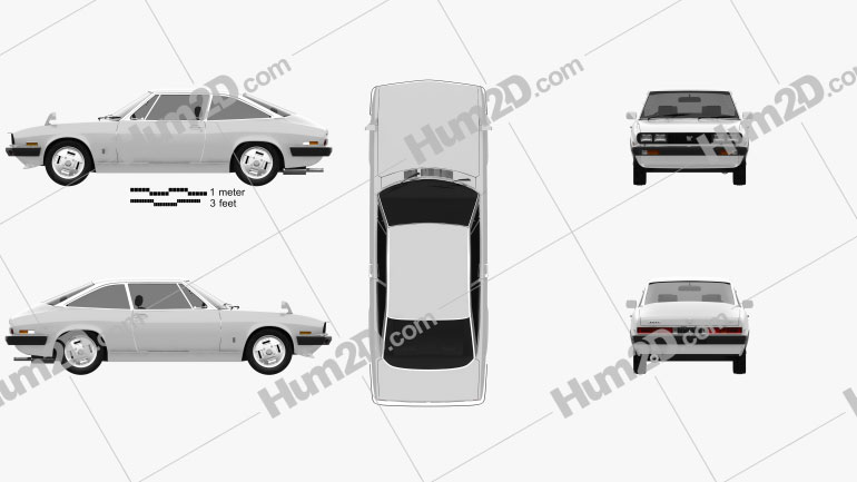 Isuzu 117 (PA90) Coupe 1977 car clipart