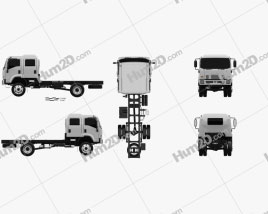 Isuzu FTS 800 Crew Cab Chassis Truck 2014 clipart