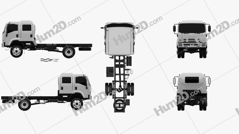 Isuzu FTS 800 Crew Cab Fahrgestell LKW 2014 clipart