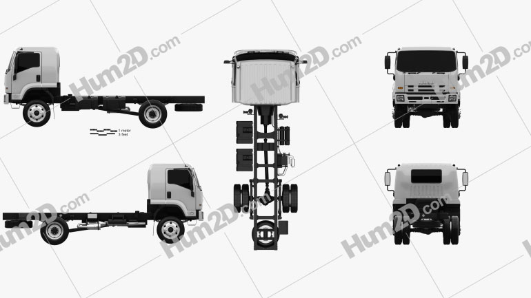 Isuzu FTS 800 Single Cab Chassis Truck 2014 clipart
