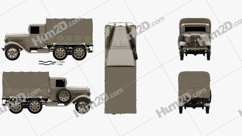 Isuzu Type 94 Truck 1934 clipart