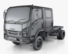 Isuzu NPS 300 Crew Cab Chassis Truck 2019 clipart