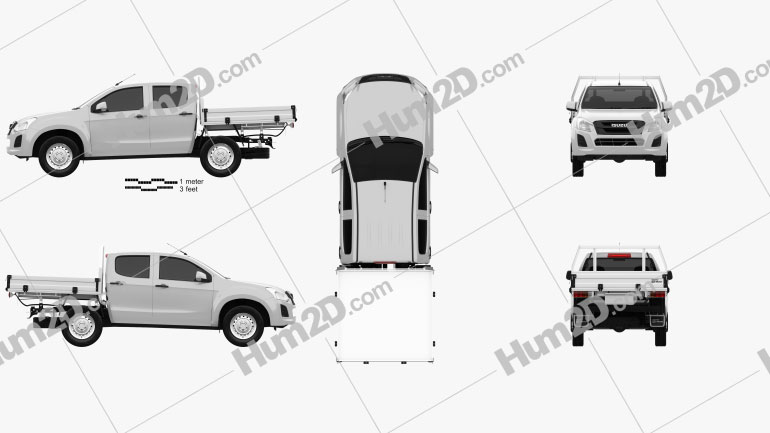 Isuzu D-Max Double Cab Alloy Tray SX 2017 Blueprint