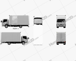 Isuzu Elf Box Truck 2017 clipart