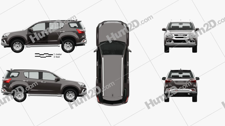 Isuzu MU-X with HQ interior 2017 car clipart