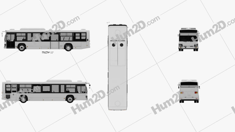 Isuzu Erga Mio L3 Bus 2019 Blueprint
