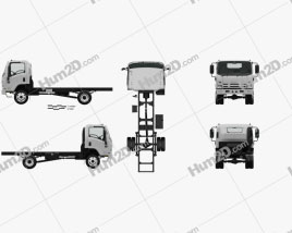 Isuzu NPS 300 Single Cab Chassis Truck with HQ interior 2015 clipart