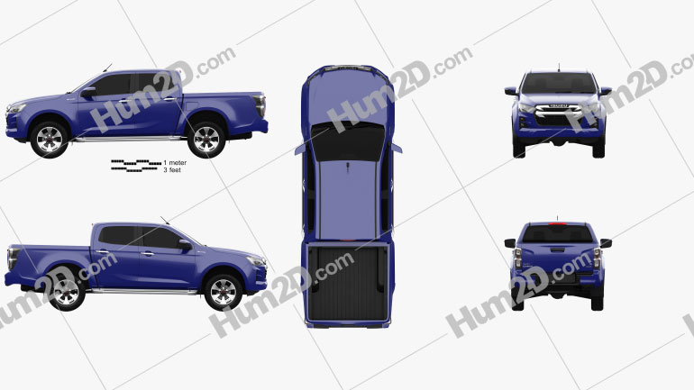 Isuzu D-Max Cabina dupla Hi-lander 2020 Blueprint