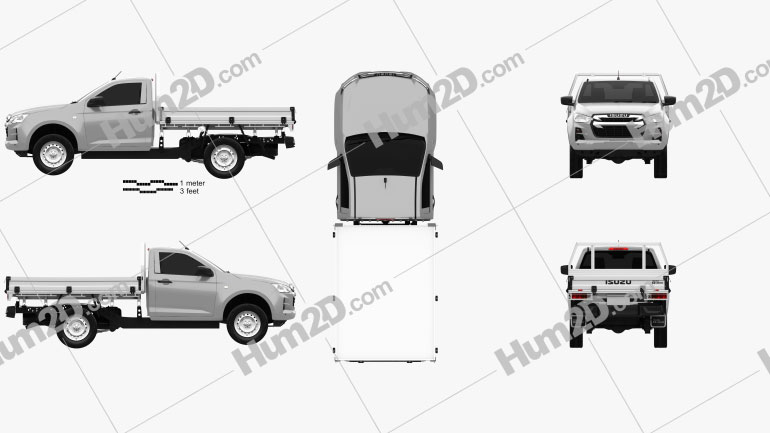 Isuzu D-Max Single Cab Alloy Tray SX 2020 Blueprint