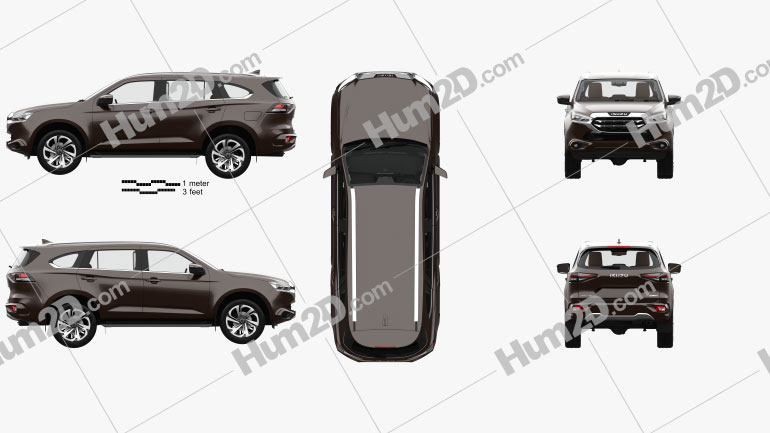 Isuzu MU-X com interior HQ e motor 2020 car clipart