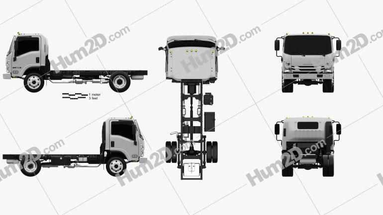 Isuzu NRR Single Cab Chassis Truck 2022 Blueprint