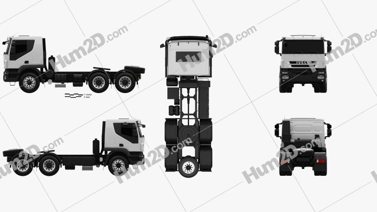 Iveco Trakker Tractor Truck 3-axle 2012 Blueprint
